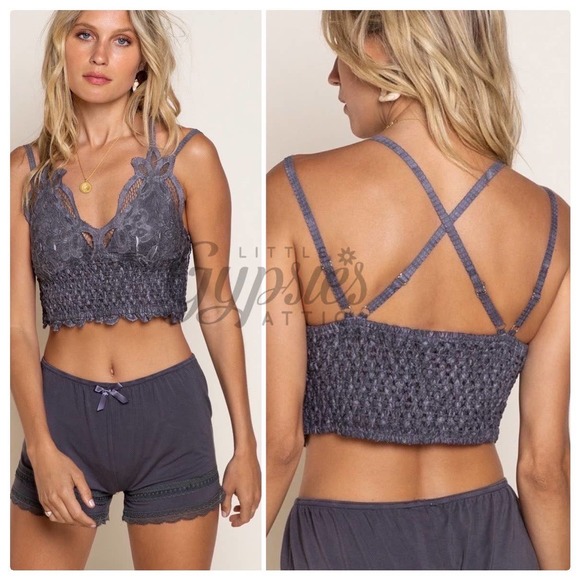 POL Longline Mineral Wash Lace Bralette - Picture 6 of 12